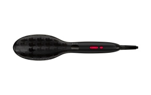 Perie de indreptat Rowenta x Karl Lagerfeld CF582L | pentru toate tipurile de par | Netezire usoara si rapida | Delicat cu parul | Acoperire ceramica | Functia Ion |Negru/Rosu - Img 3