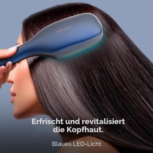 Perie de par Cecotec Kopfhaut Reparaturburste, Vibration, LED, Albastru - Img 9