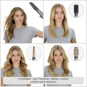 Perie de par cu aer cald BaByliss Air Style 1000, 1000W, 4 accesorii, cuprugri - Img 2