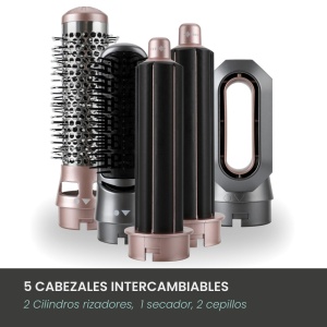 Perie multifunctionala Jocca 5-in-1 800-1000W cu 5 accesorii interschimbabile si 3 trepte de temperatura - Img 2