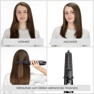 Perie rotativa BaByliss Dry, Straighten and Style, 1000W, Negru - Img 4