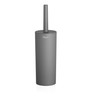 Perie WC Rayen cu capac, 37x9,2 cm, gri inchis, material durabil - Img 3