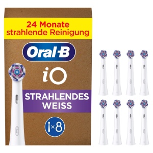 Perii de schimb Oral-B iO Strahlendes Weiss, 8 bucati, alb, pentru albire
