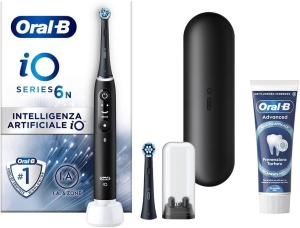 Periuta electrica de dinti Oral-B iO 6N, reincarcabila, neagra, cu 2 perii de schimb