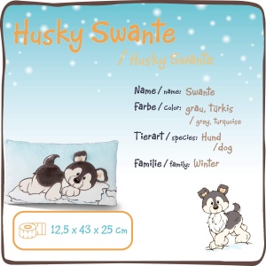 Perna de plus NICI 45740 Husky Swante 43x25 cm turcoazalb moale si confortabila - Img 3