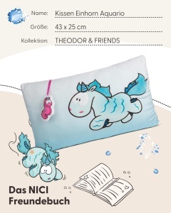 Perna de plus NICI Einhorn Aquario 43x25 cm design unicorn moale si colorat - Img 5