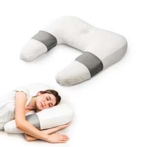 Perna ergonomica multifunctionala InnovaGoods U-Forma, din spuma memorie, pentru somn si relaxare - Img 2