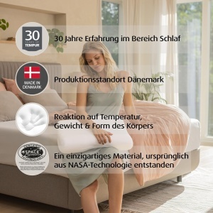 Perna ergonomica TEMPUR ErgoPlus MDV Memory Foam dimensiune L alb - Img 5