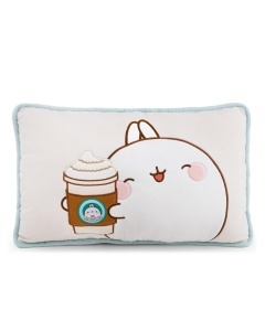 Perna Pufoasa NICI Molang 43x25cm - Design Pastel cu Cafea To-Go