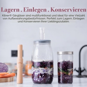 Pestisor din Buchenholz Kilner pentru fermentare, 24.5 cm, natural - Img 4