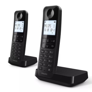 Philips Duo D2702B Telefon fix fara fir de 11,6 cm (4,6"), Microfon vertical, Difuzor, Pana la 14 ore, Antena optimizata, Telefoane duale, Negru - Img 2