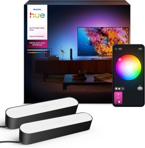 Philips Hue Play Lightbar Set 2 Bucati Negru Control prin Aplicatie sau Voce