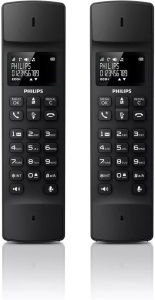 Philips M4502R/34 Telefon fix fara fir, 4,1 cm (1,6"), afisaj LCD, iluminare de fundal, difuzor incorporat, difuzor, sunet HQ, subtire si compact, rosu (compatibil: - Img 3