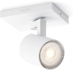 Philips Runner Plafoniera/lampa de perete cu 1 spot, instalare usoara ClickFix, fara bec (GU10), 2700 K, lumina alba calda, alba, IP20, antireflexie si fara palpaire - Img 3