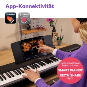 Pian digital Yamaha P-145BT, 88 taste, Bluetooth, negru - Img 7