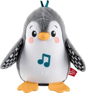 Pinguin Plush Fisher-Price HNC10 cu Muzica si Miscari Wobblante, pentru Bebei