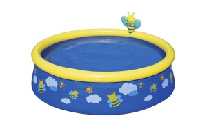 Piscina Bestway Fast Set 477L cu Pulverizator de Apa 152 x 152 x 38 cm Multicolor