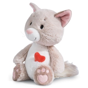 Pisica de Plus NICI Love, 25 cm, bej, cu inima detasabila - Img 2
