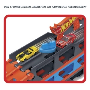 Pista de curse Hot Wheels 2-in-1 cu transportor, 180 cm, include 3 masini, pentru copii 4-8 ani - Img 8