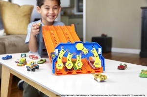 Pista de Curse Hot Wheels HGK41 - 5 piste, capacitate 80 masini, cu maner de transport - Img 2