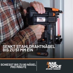 Pistol de unghii WORX WX842.9 18GA, 20V, fara acumulator si incarcator - Img 2