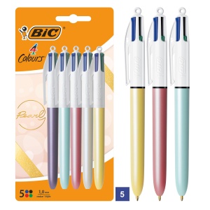 Pix BIC 4 Colours Pearl, 5 culori, design legendar, 1.0 mm
