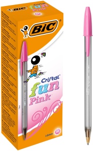 Pix Bic Cristal Fun, 20 bucati, culoare roz