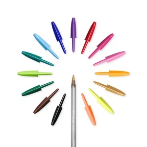 Pix BIC Cristal Multicolour, 20 culori, varf 1,6 mm, design clasic - Img 3