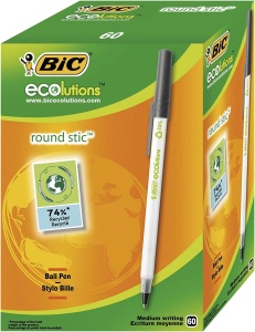 Pix BIC ECOlutions Round Stic, 0,4 mm, 60 buc, Negru