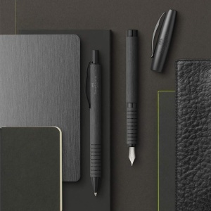 Pix Faber-Castell Essentio Aluminium Negru, Feder din Otel, Sistem Patrona - Img 2