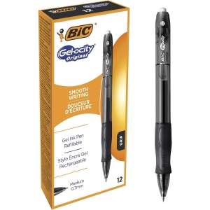 Pix Gel BIC Gel-ocity Original, 12 bucati, 0.7 mm, negru