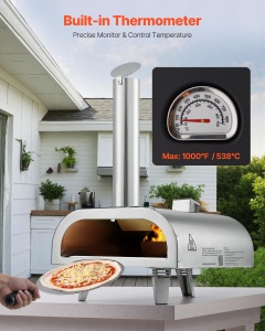 Pizzaofen VEVOR SRGP025 12 inch otel inoxidabil portabil pentru exterior - Img 4