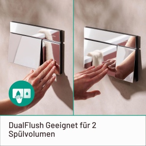 Placa de comanda WC hansgrohe iFrame Element E, Metal, 2-Meng Spalare, Crom - Img 3