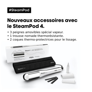 Placa de indreptat parul LOreal Steampod 4 cu tehnologie de abur, 3 temperaturi, accesorii incluse - Img 8