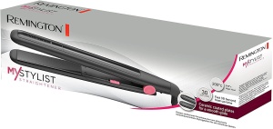 Placa de indreptat parul Remington My Stylist S1A100, placi de coafat acoperite cu ceramica, negru/roz - Img 2