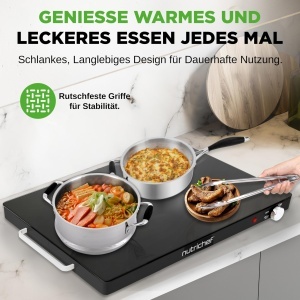 Placa electrica de incalzire NutriChef 54x42 cm, 180W, neagra, temperatura 60-110C - Img 2