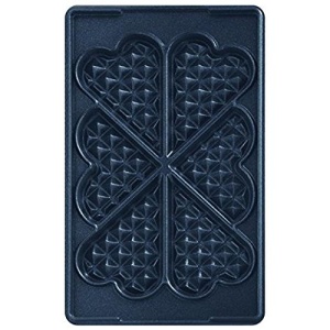 Placa pentru Wafle Tefal XA8006, 2 Placi in Forma de Inima, Negru, Spalare in masina - Img 2