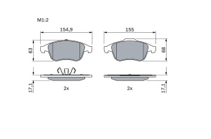 Placute de frana Bosch BP1324 - set 4 buc - cupru liber, ECE-R90 - Img 5