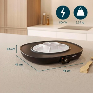 Plancha Electrica Chef Pirouette 45 x 45 cm, Termostat 220 C, Antihaft - Img 2