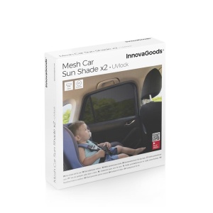 Plasa de soare InnovaGoods UVLock pentru masina, negru, set 2 bucati - Img 3