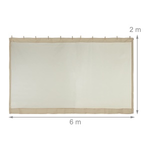 Plasa de tantari Relaxdays pentru foisor de 3 x 3 m, 2 panouri laterale, cu fermoar si velcro, plasa de tantari XL de 12 m, bej - Img 4