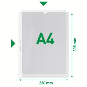 Plicuri de documente Leitz 47800003, A4, din PP, farblos, 100 bucati - Img 5