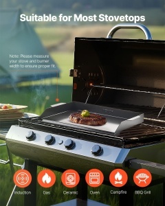 Plita grill VEVOR HH-SPN009 otel carbon suprafata mare compatibila cu gaz si electric - Img 6