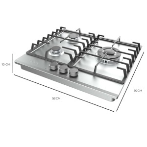 Plita pe gaz Cecotec Bolero Squad G 3200F 6250W Inox 3 arzatoare WOK Triple-Crown - Img 2