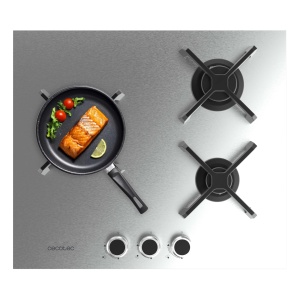 Plita pe gaz Cecotec Bolero Squad G 3400S, 3 brenneri, 6,2 kW, inox