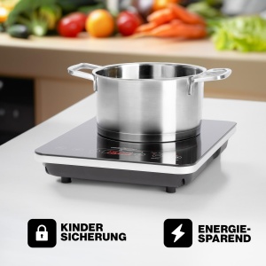Plita simpla cu inductie ProfiCook(r) | Incalzire rapida prin inductie | ECO-Salvati | Senzor tactil | Plita cu 10 niveluri de putere | Cronometru | Plita cu protectie la supraincalzire | PC-EKI 1062 - Img 9