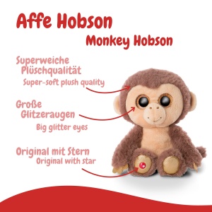 Plus Hobson NICI Glubschis Safari Edition 15 cm Jucarie de plus cu ochi sclipitori MaroBej - Img 3