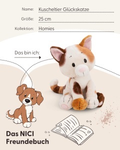 Plush Cat NICI 25cm - Culoare Maro - Jucarie Moale pentru Copii si Adulti - Img 5