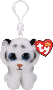 Plush Clip Tundra Tiger - Beanie Babies, 6.5 cm, 9 cm, Ideal pentru copii