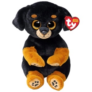 Plush Rottweiler Ty Beanie Bellies 14cm - Jucarie din plus cu ochi stralucitori